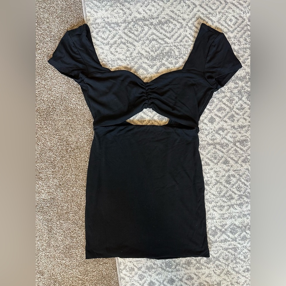 Black cutout mini dress